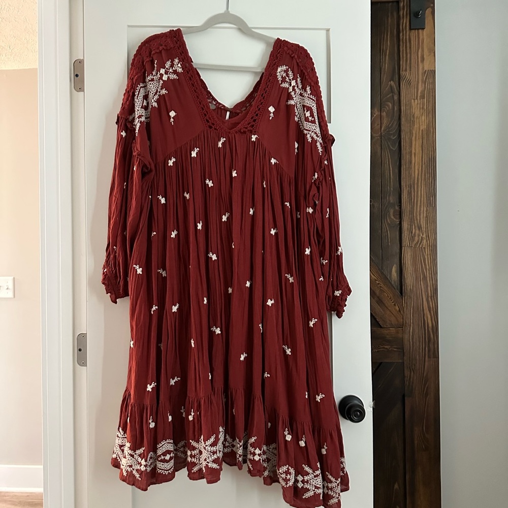 Free People Flowly Embroidered Dress